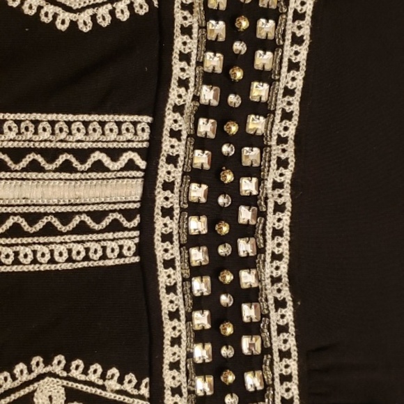 INC INTERNATIONAL CONCEPTS WOMEN'S EMBROIDERED BLACK DRESS W/ BEADING DETAILS, L - Picture 8 of 14